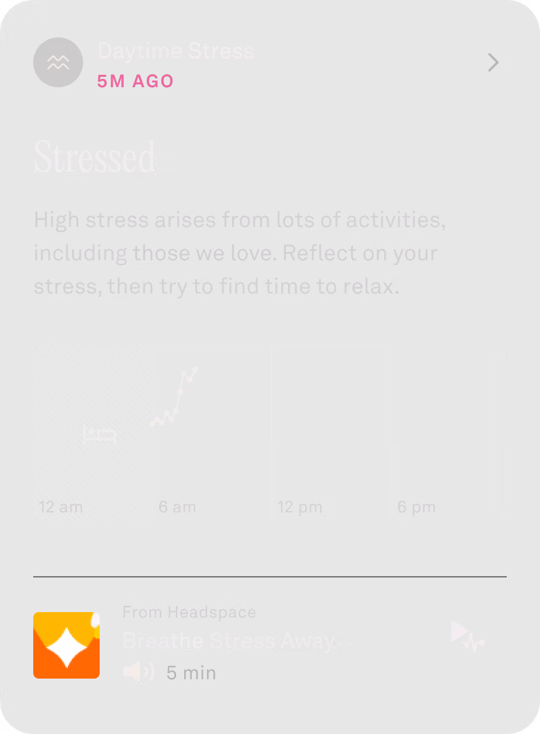 Image of the Oura app Daytime Stress feature