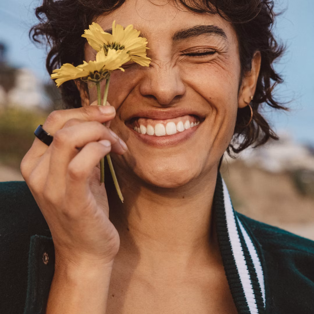 Woman wearing Oura ring